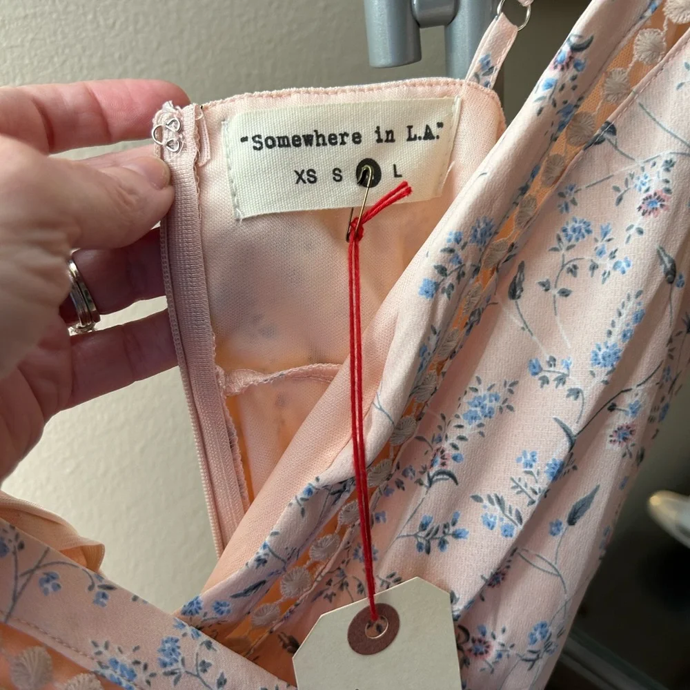 Floral Pink Ruffle Romper - Picture 3 of 8